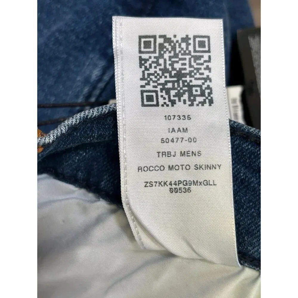 True Religion Rocco Relaxed Skinny Jeans Mens Size 42 Blue Denim Designer NEW